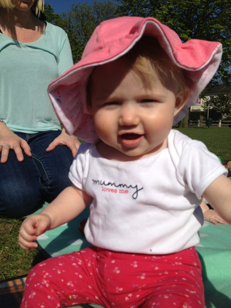 Enjoying the sunshine in new sun hat