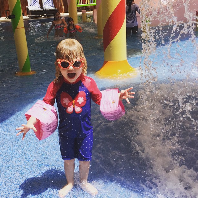 Mrs T at the swimming pool playground