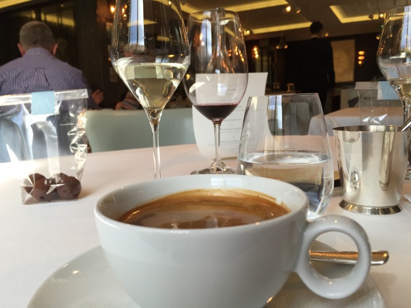 Coffee and wine...Marcus Wareing, Knightbridge