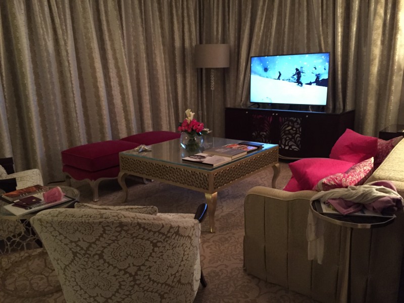 Living room of a suite at the One and Only, Royal Mirage, Dubai