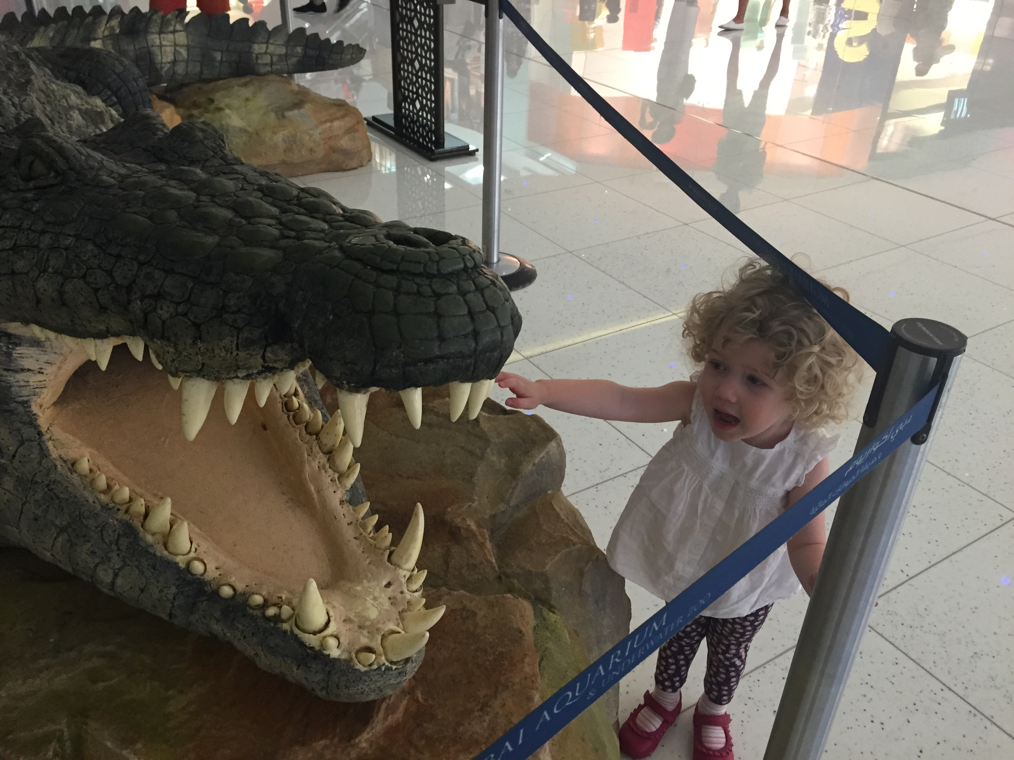 Mrs T gets 'bitten' by a crocodile at Dubai Mall