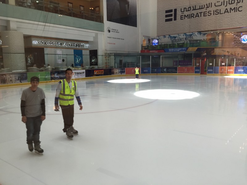 Ice skating at Dubai Mall