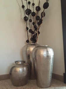 Vases in a suite at the One and Only, Royal Mirage, Dubai