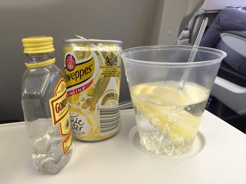 Gin and tonic on the flight