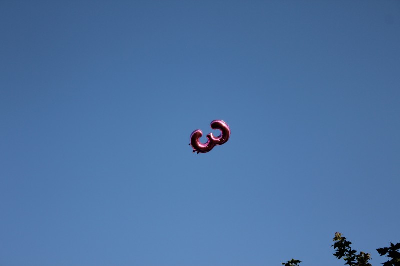Helium ballloon escapes
