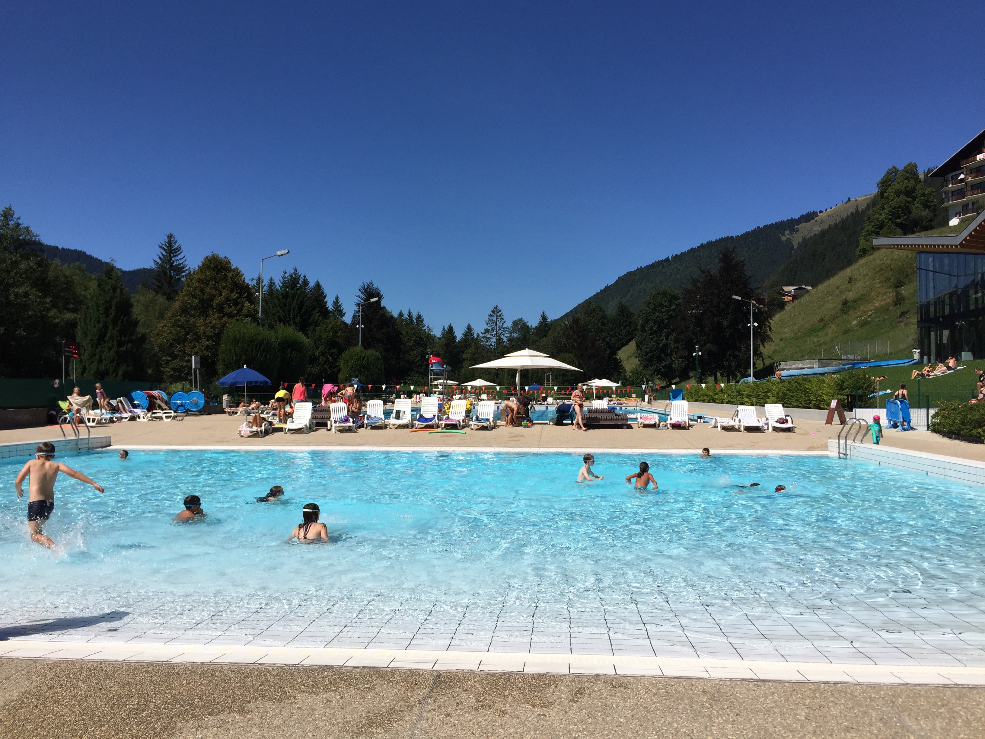 Swimming pool Morzine in summer