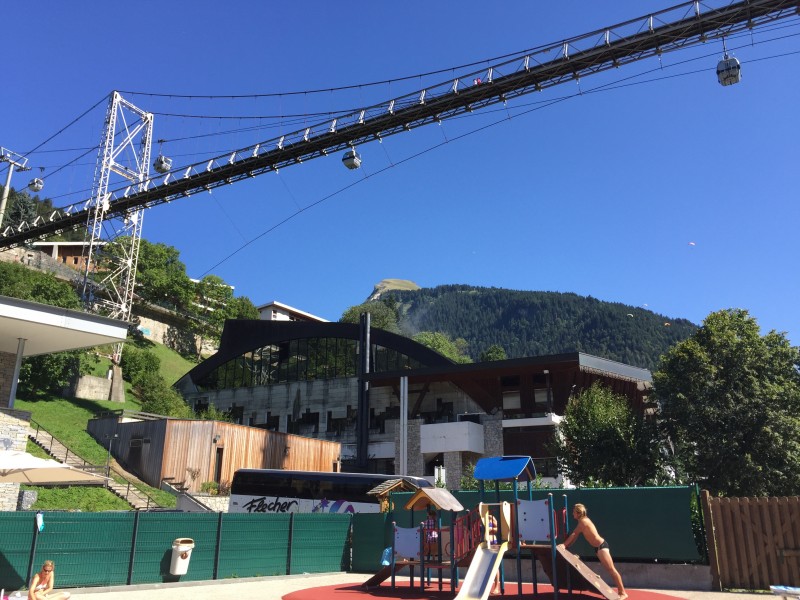 Playground at Morzine outdoor swimming pool