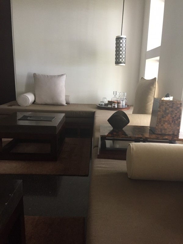 Living room in a suite at The Chedi, Muscat, Oman