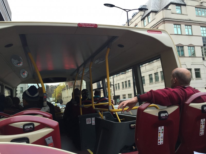 Under cover on Big Bus Tours