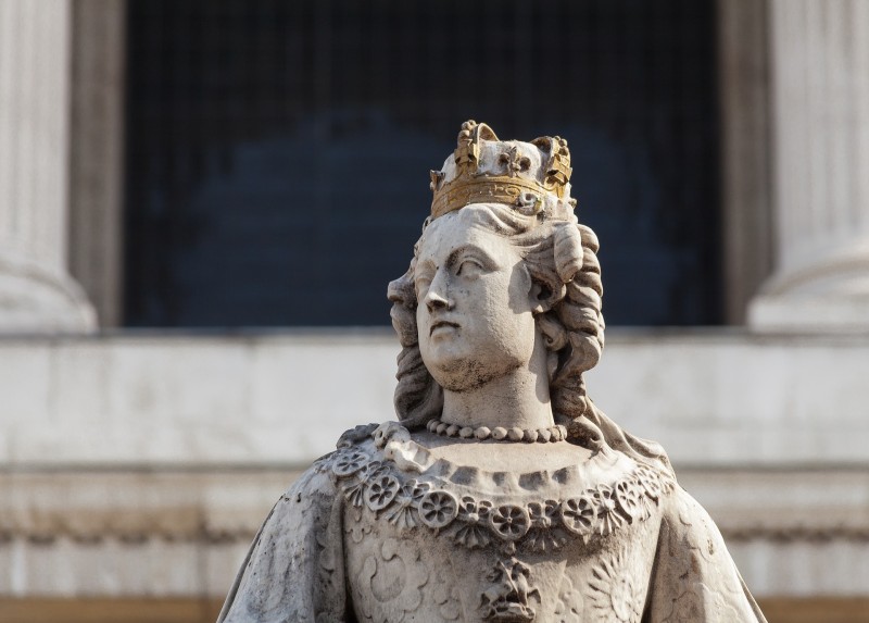 Queen Anne of Great Britain statues outside St Paul's Cathedral