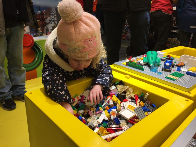 Playing at the Lego store