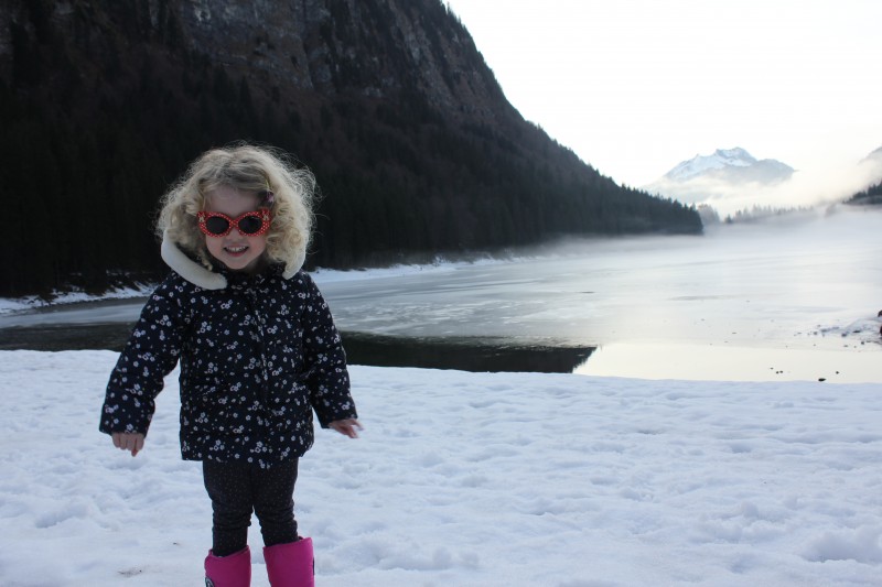 Mrs T at Lake Montriond, France