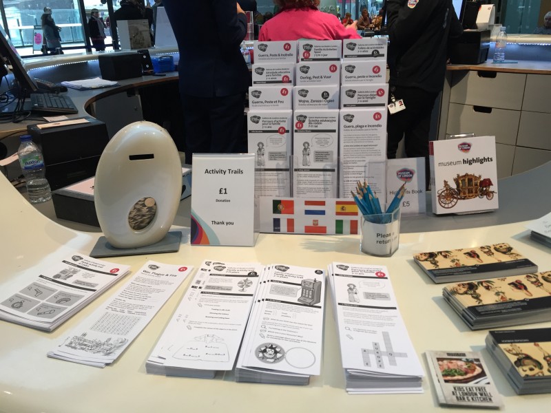 Activity book for children at the Museum of London