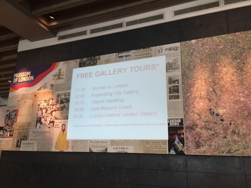 Museum of London - tour list
