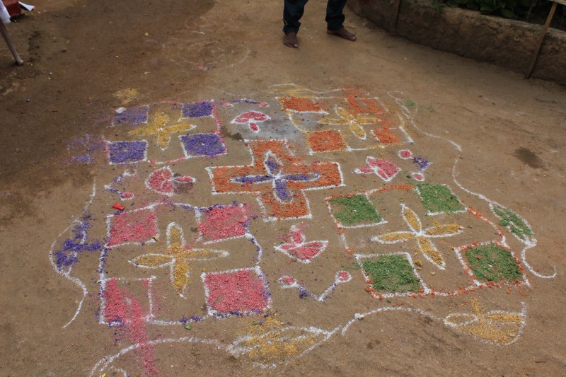 Rice patterns known as Kolam