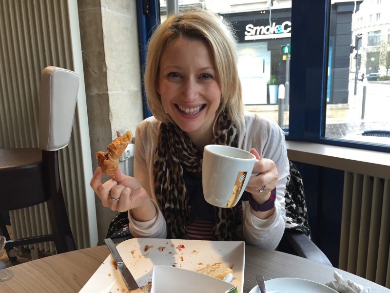 Coffee and croissant in Troyes, France