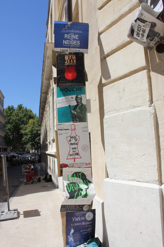 Posters on the streets at the Avignon Festival, France