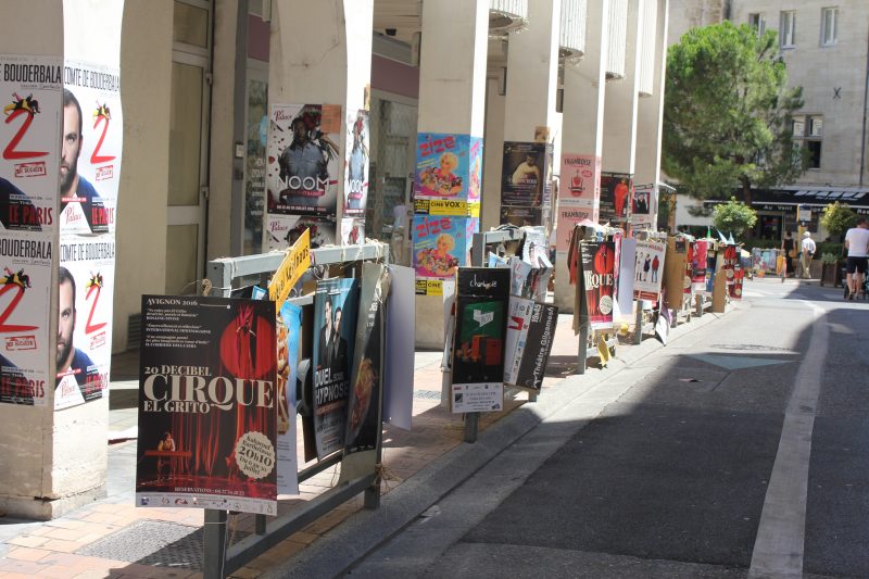 Posters on the streets at the Avignon Festival, France