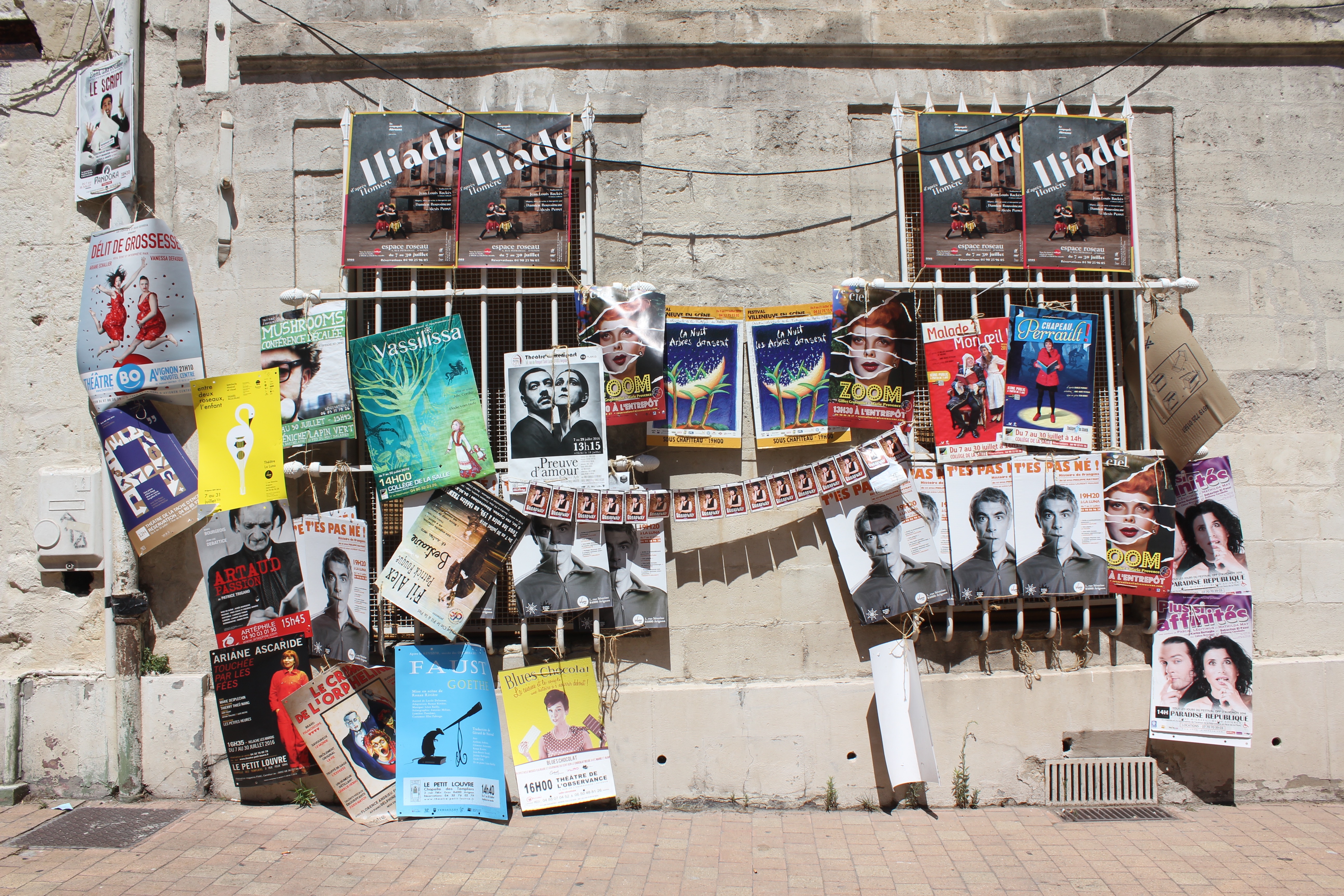 Posters on the streets at the Avignon Festival, France