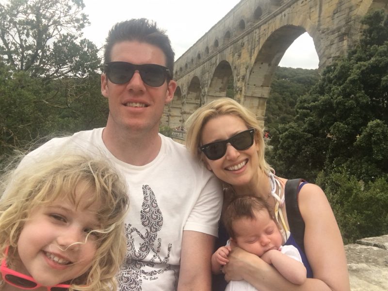 Travel with a six week old baby: Wander Mum and family at the Pont du Gard, France
