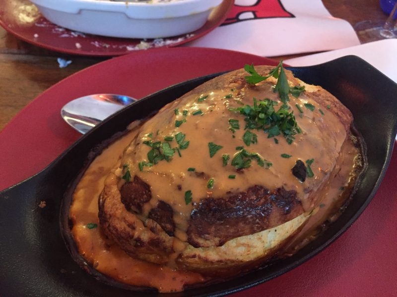 Pike soufflé at a restaurant in Lyon