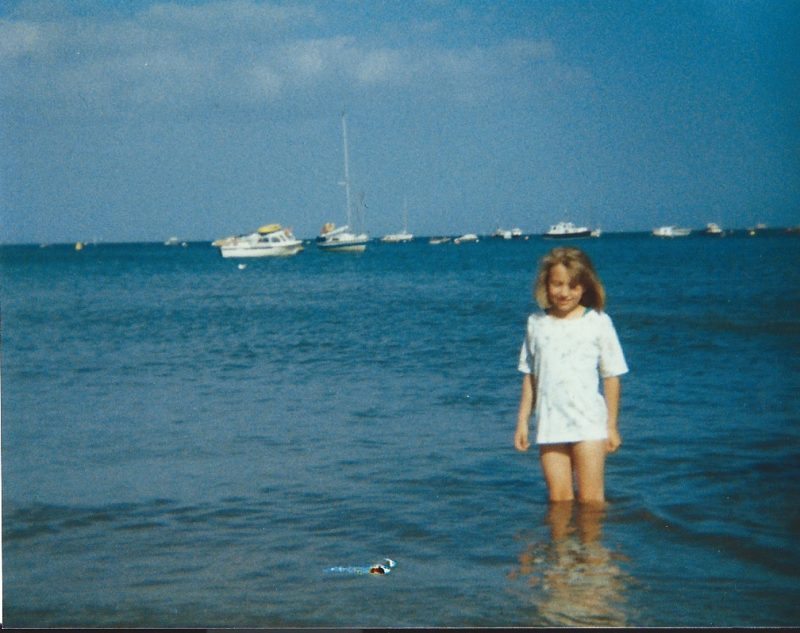 Braving the sea in Torquay when I was around 9 years old