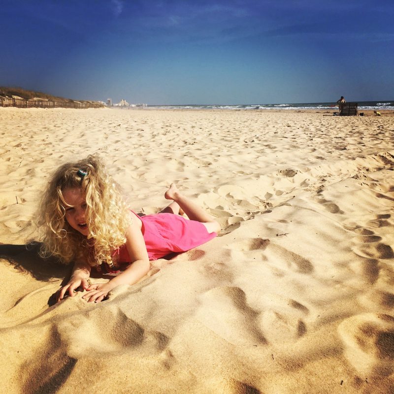 On the beach in Praia Verde, Algarve, Portugal