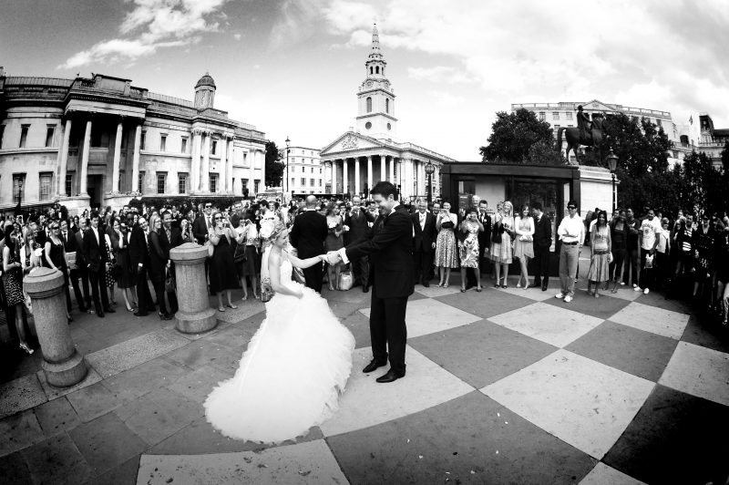 Trafalgar Square, our 'wedding dance'