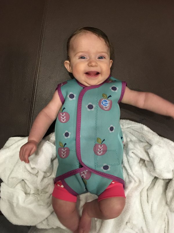 Cheeky in her Splash About baby swimming wrap