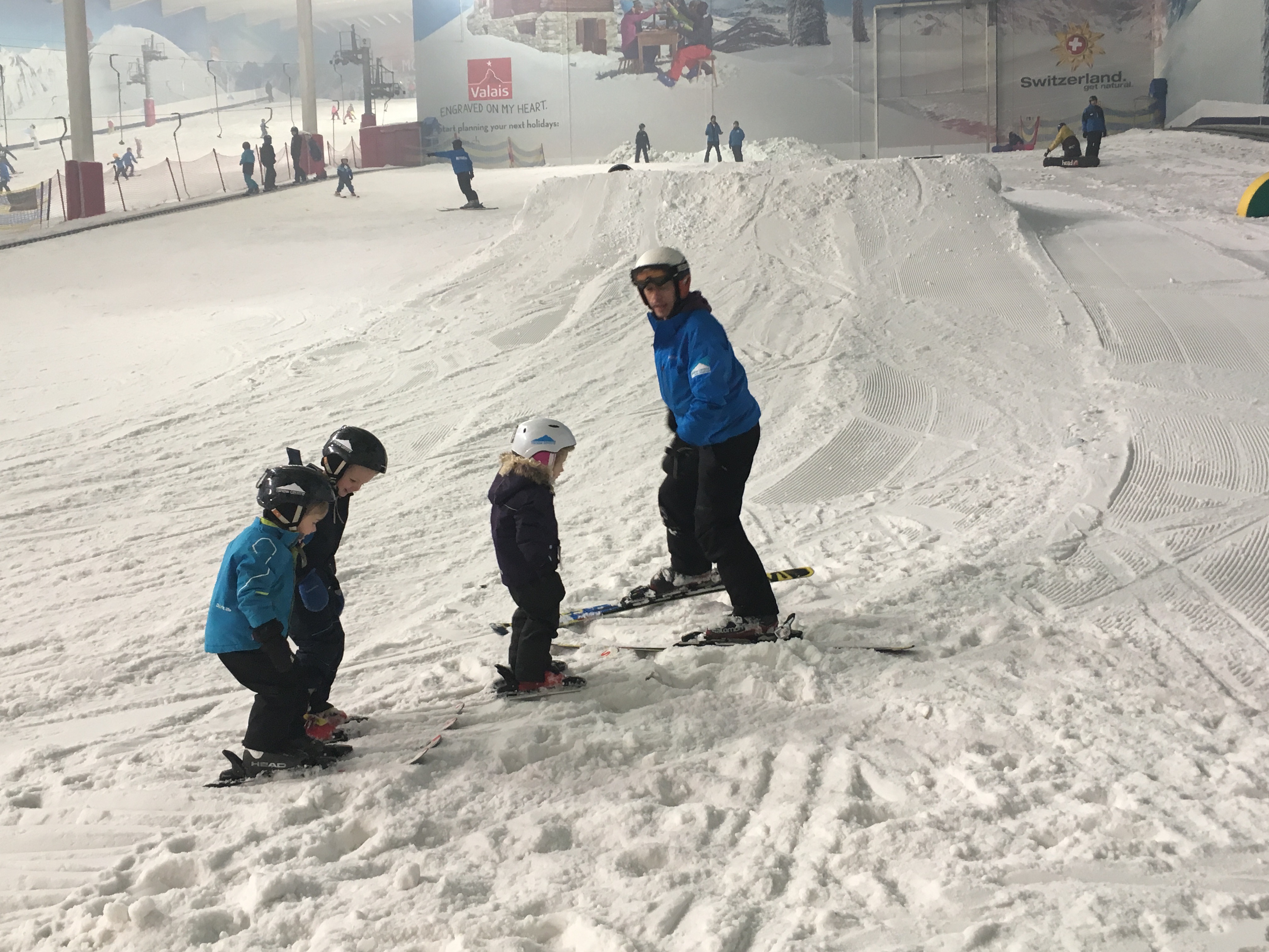 Skiing lesson at the Snow Centre, Hemel Hempstead