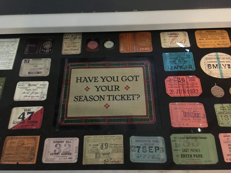 Vintage rail tickets at London Transport Museum