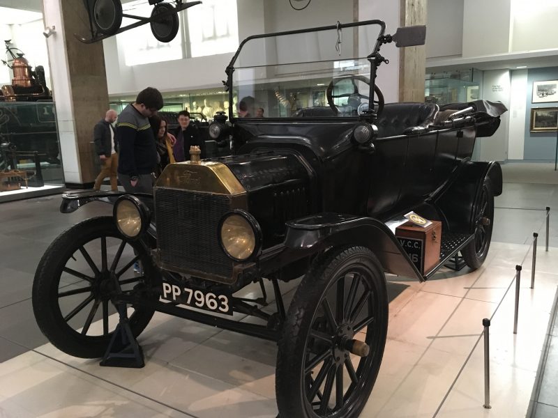 One of the first motor cars on display at the Science Museum