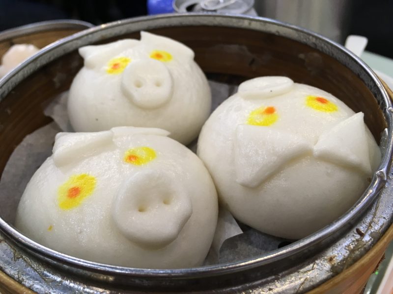Pig buns at Dim Dim Sum in Hong Kong