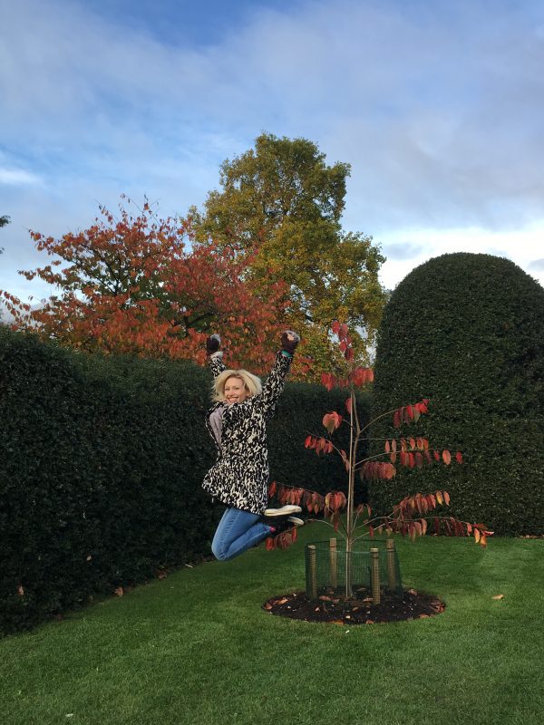 Jumping photo at Kew Gardens