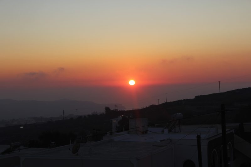 Sunset in Pyrgos, Santorini