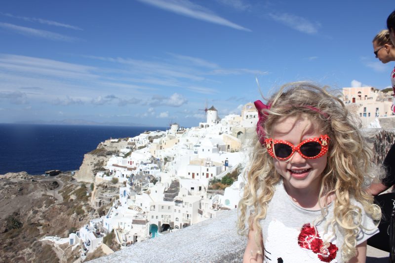 Mrs T in Oia, Santorini, Greece