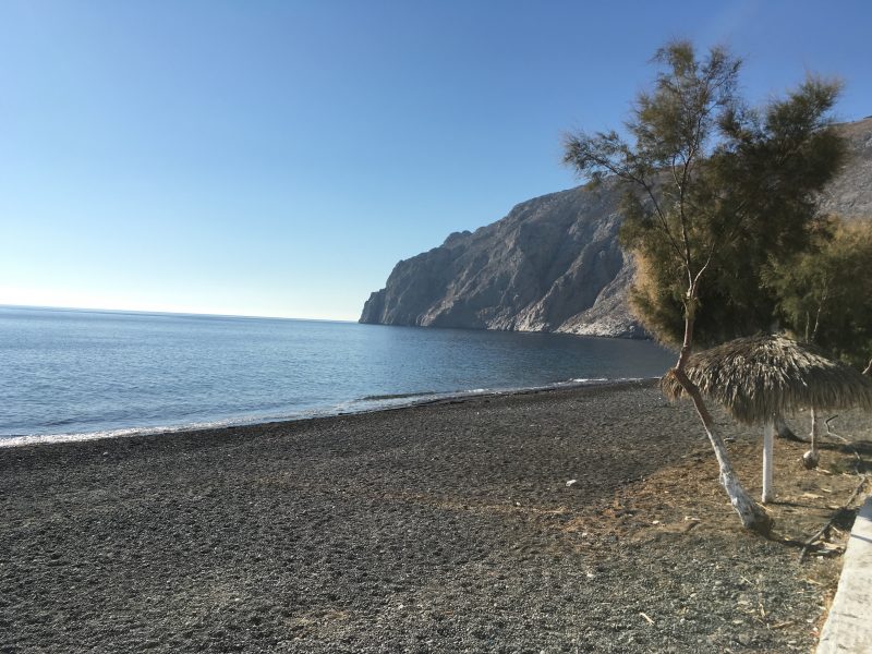 Black beach in Santorini, Greec, Santorini with kids