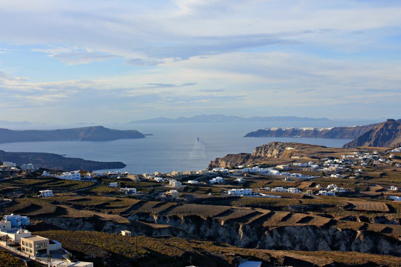 Pyrgos town view, Santorini, Greece