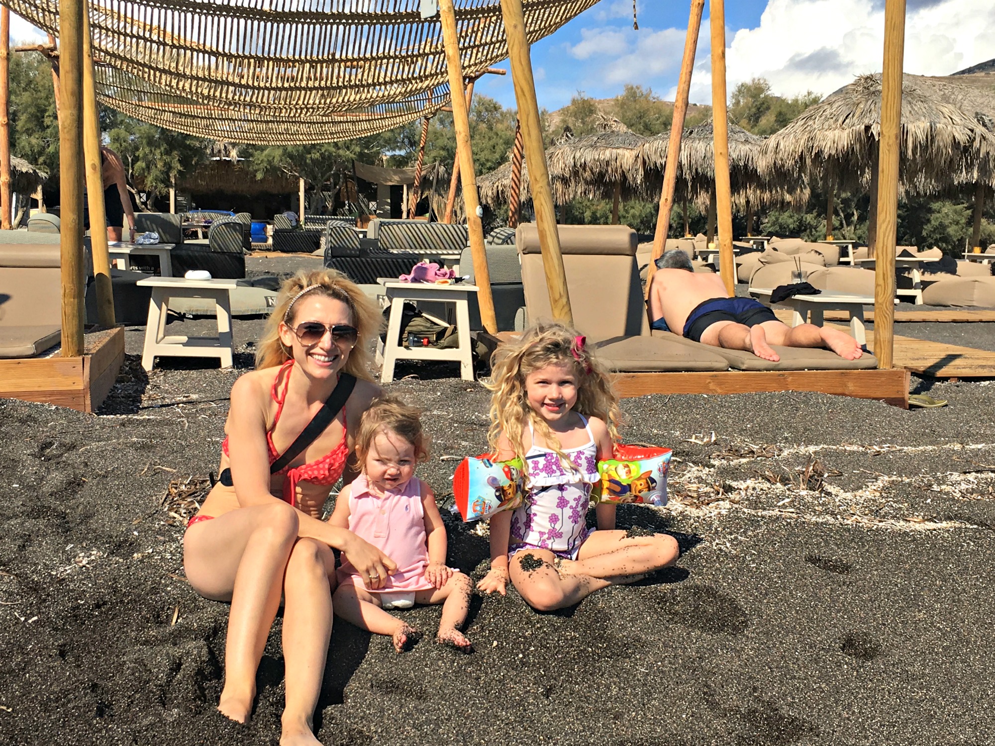 Perissa Beach, Santorini, Greece, with kids