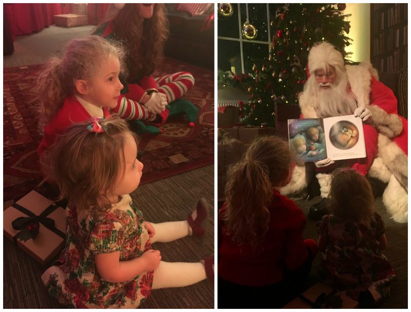 Father Christmas reading a book this residence in Belgravia