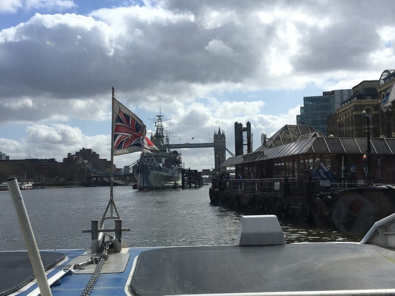 View from Thames Clipper on the River Thames London