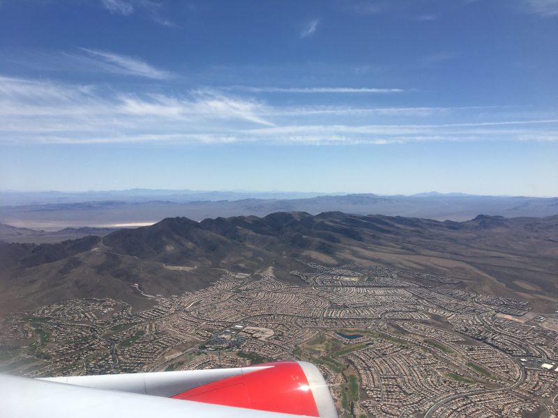 View of Las Vegas from aeroplane