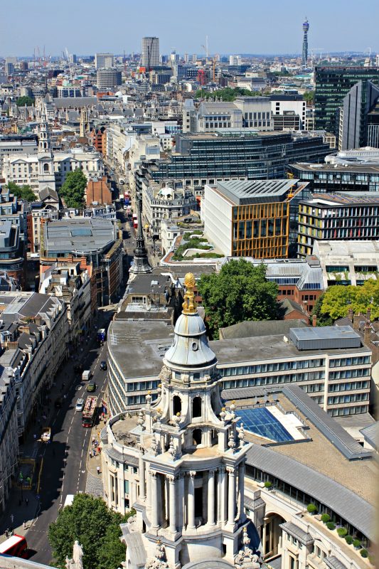 View looking northwards from St Paul's Cathedral, London