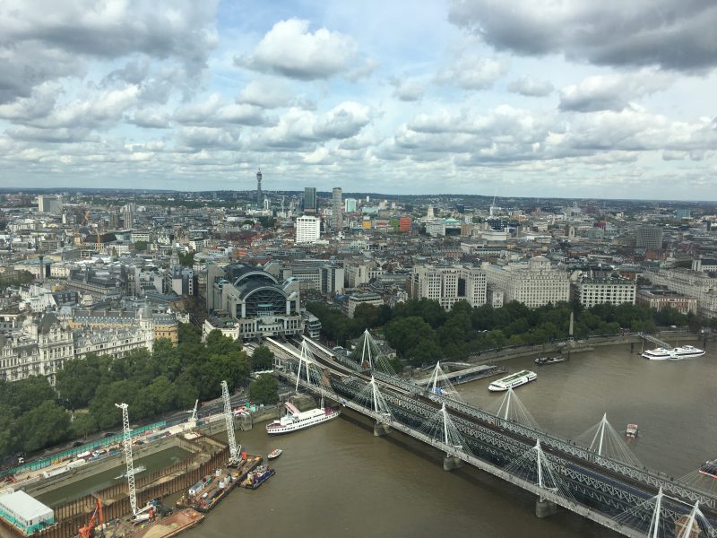 London Eye view central London