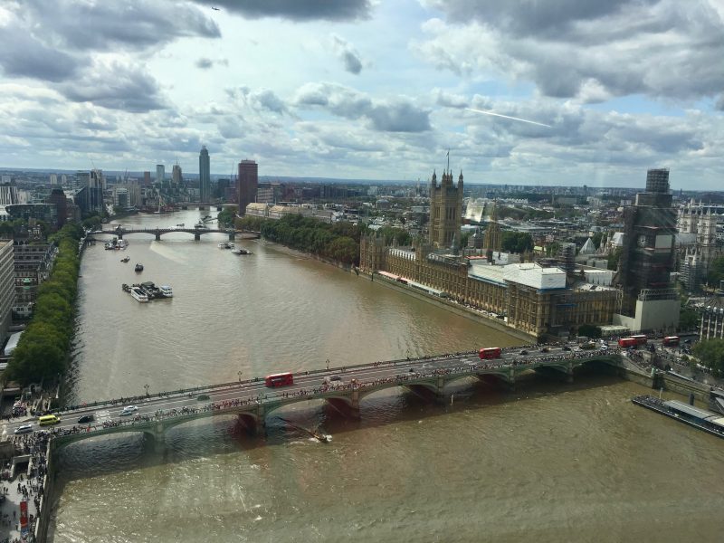 Westminster Bridge, Houses of Parliament from London Eye