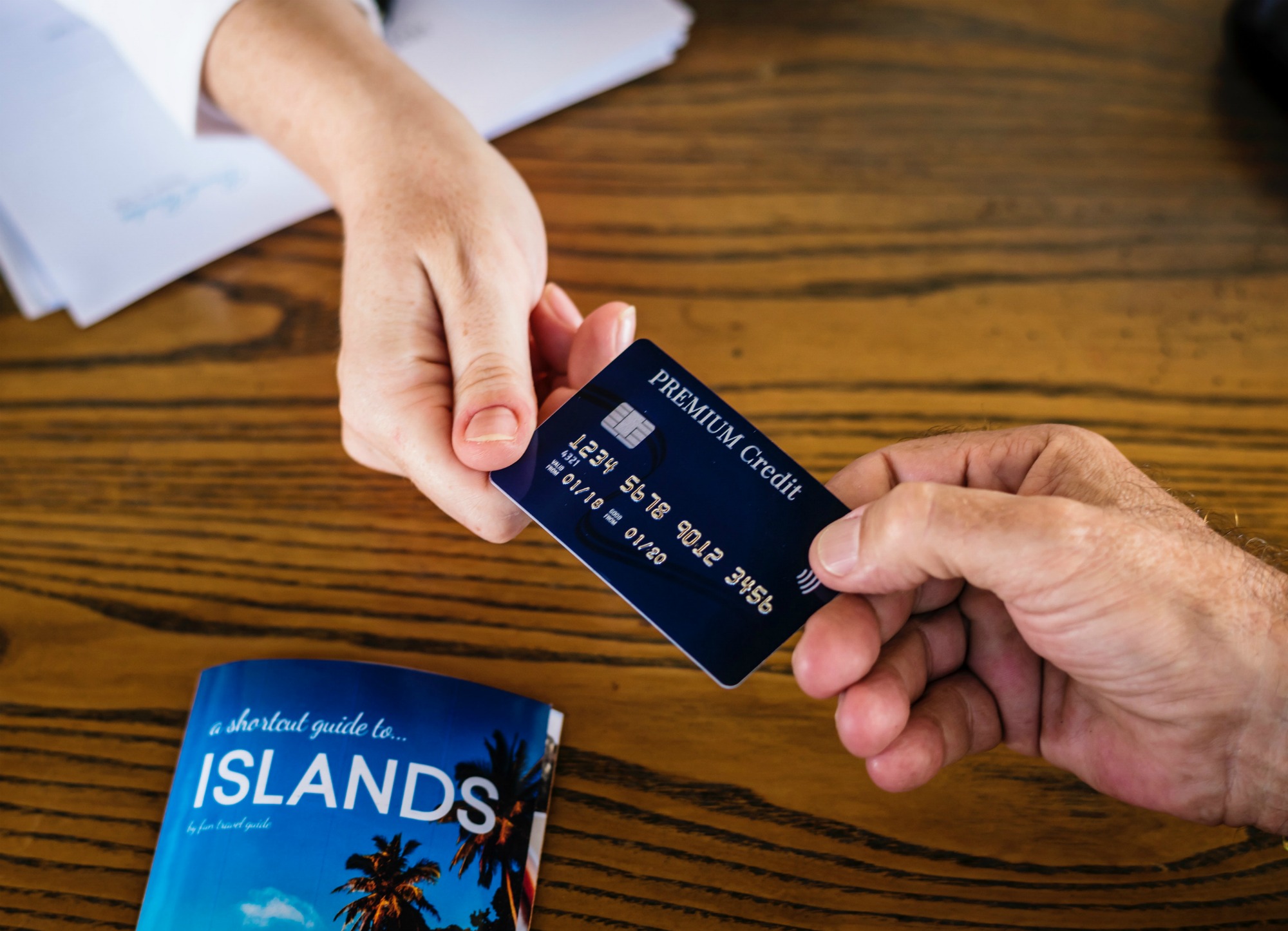 Using a credit card to book a holiday