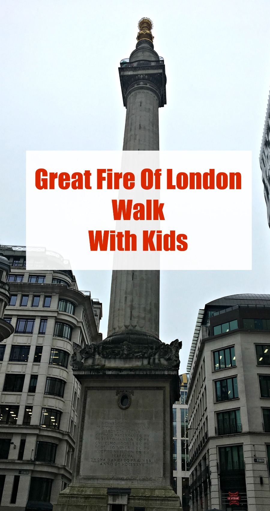 Great Fire of London walk with kids, London KS1 history