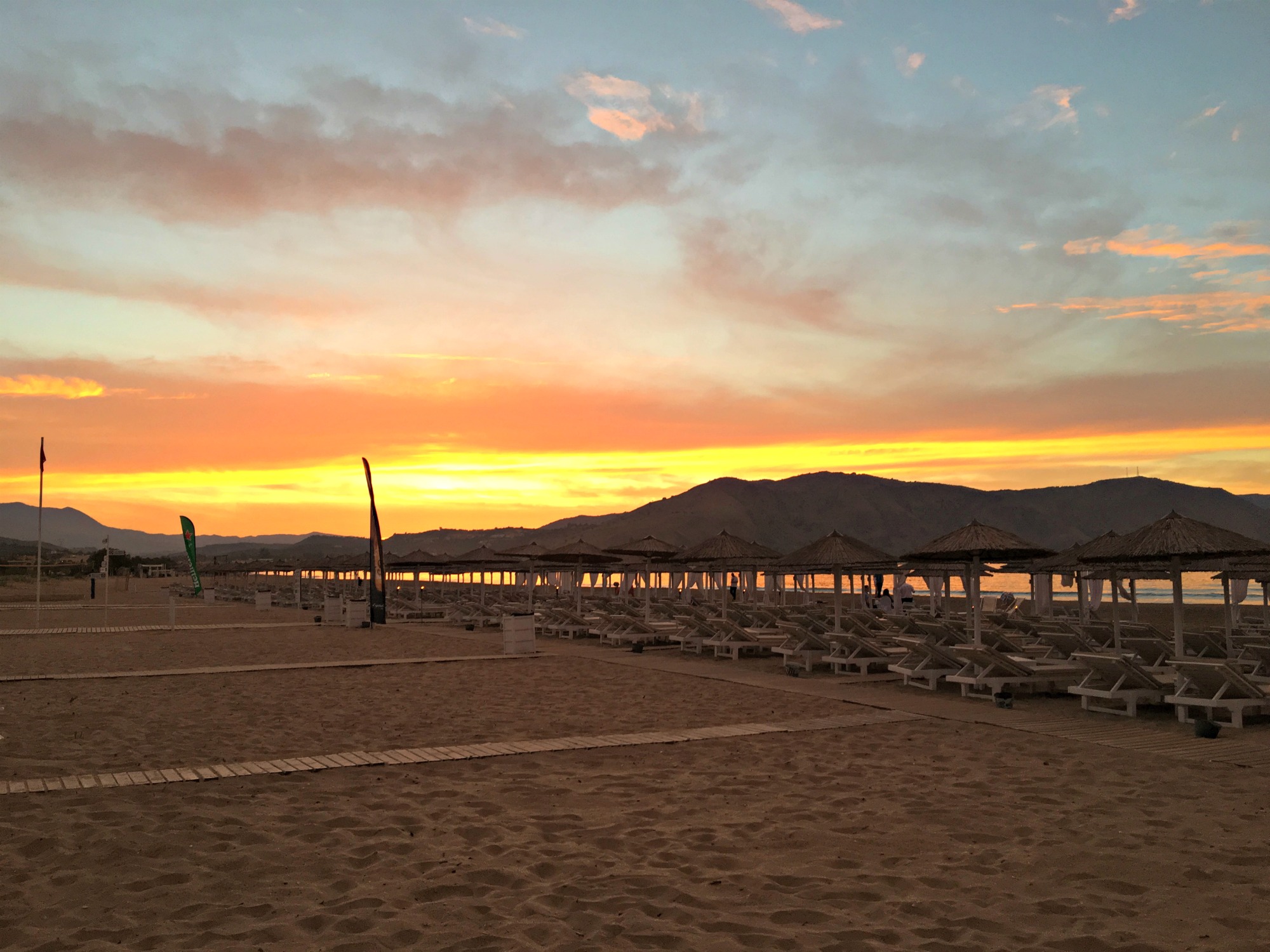 Sunset on Georgioupolis beach, Crete